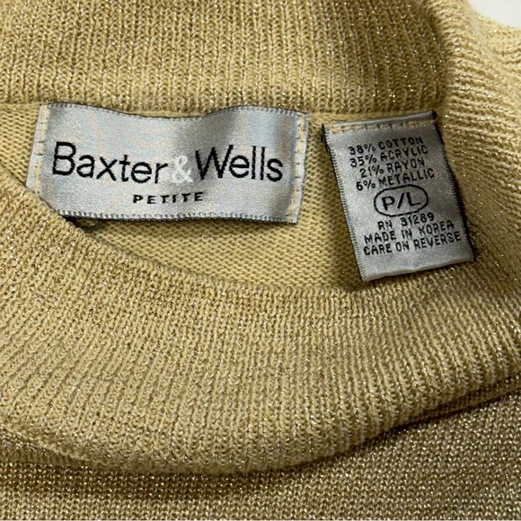 Baxter & Wells size Petite Large women’s gold / tan colored long sleeve shirt. - Picture 10 of 10